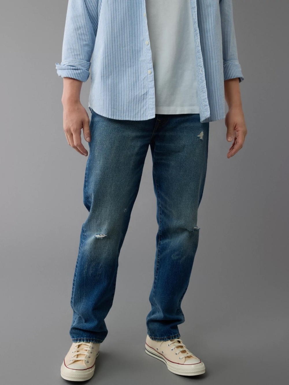 NWT American Eagle Athletic Straight Easyflex Men Size 33x32 Medium Vintage Wash
